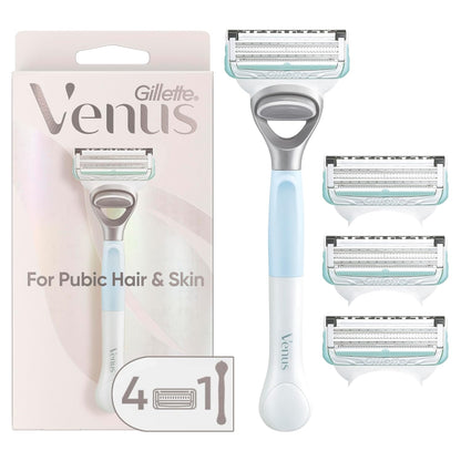Gillette Venus for Pubic Hair & Skin – Handle + 4 Blade Refills